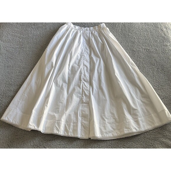 Zara Dresses & Skirts - Zara 100% Cotton Poplin Midi Skirt Sz XS White